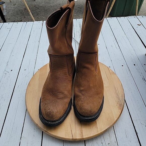 Wolverine Boots Mens Steel Toe Brown Leather Size 10.5 M Pull On Work W04727
